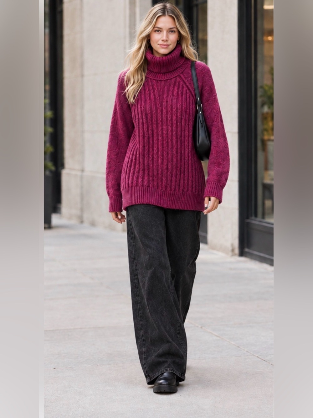 (#87) FREE PEOPLE Oversized Big City Turtleneck Sweater